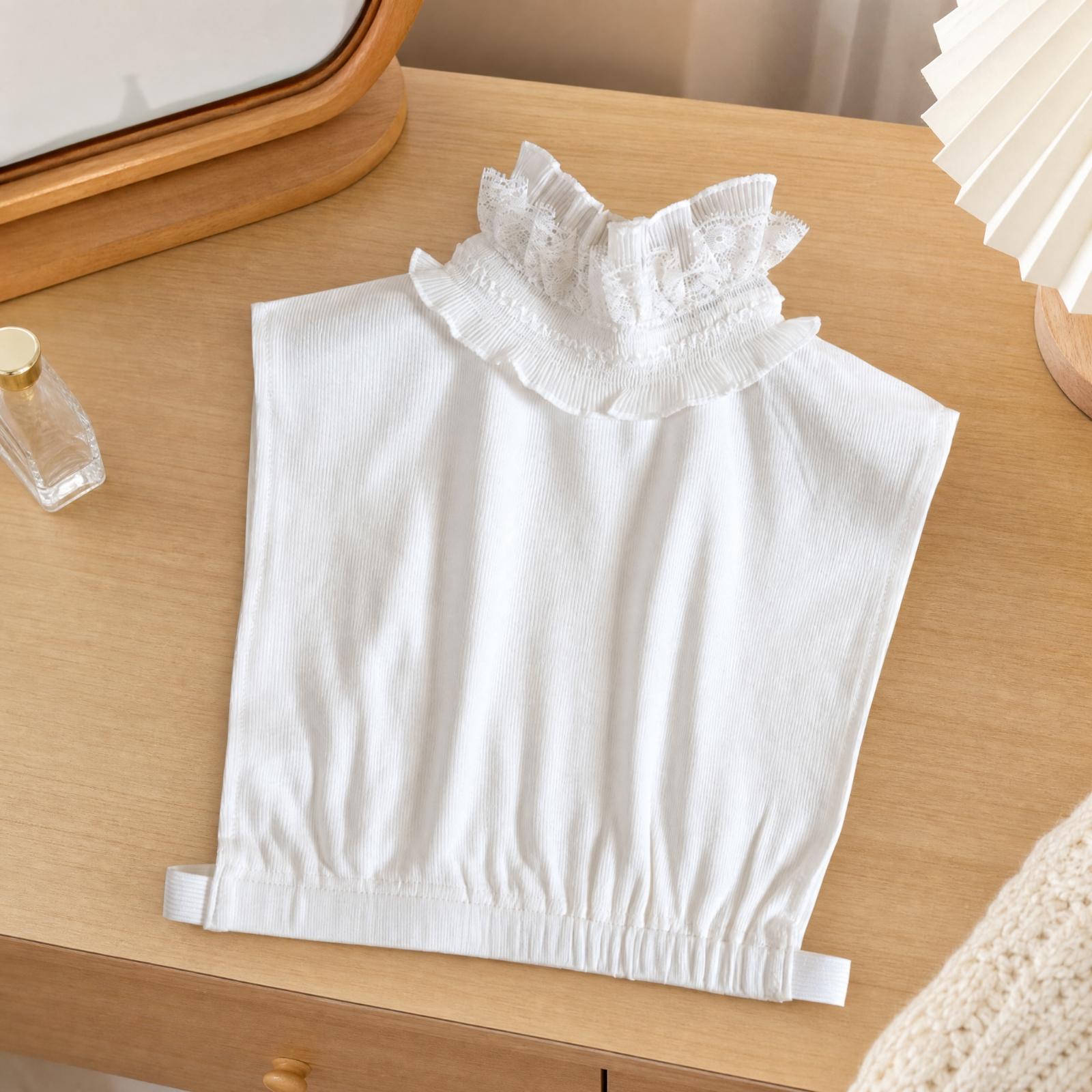 Tops - ปกคอเสื้อถักแบบคอเต่าเทียมสำหรับผู้หญิง ผ้าไนลอนลายริบ มีสายรัดด้านข้าง สำหรับใส่เป็นเสื้อตัวใน ลุคฤดูหนาว