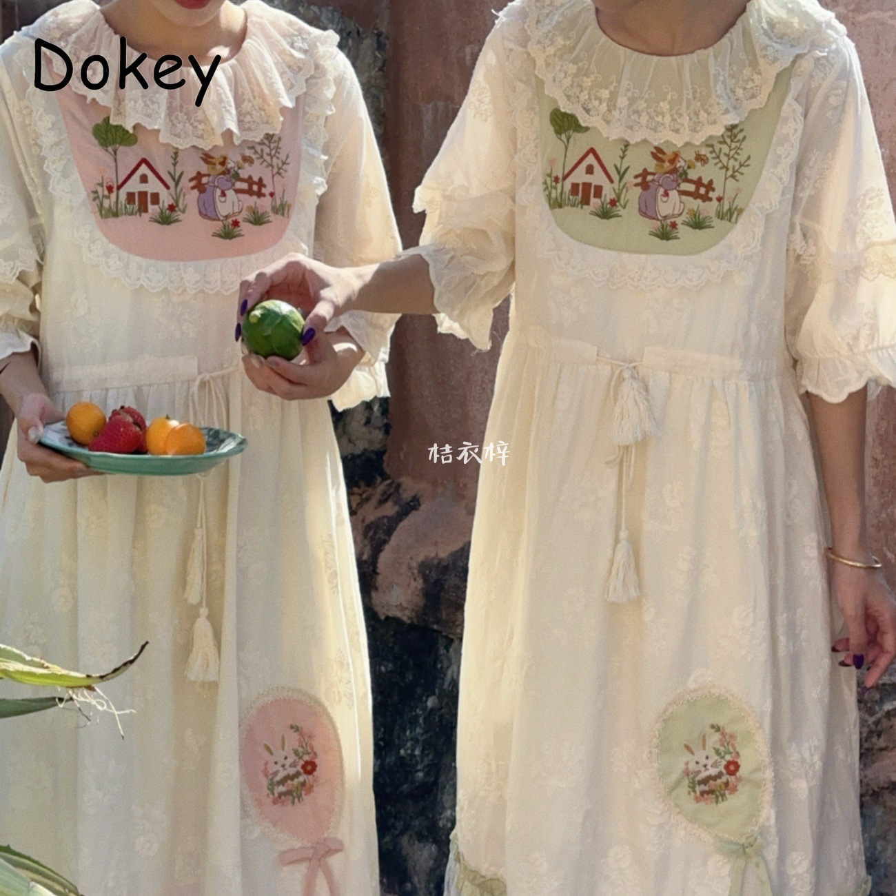 เดรสวินเทจปักลายดอกไม้สไตล์แฟร - French Vintage Floral Midi Dress บทวิจารณ์และราคา