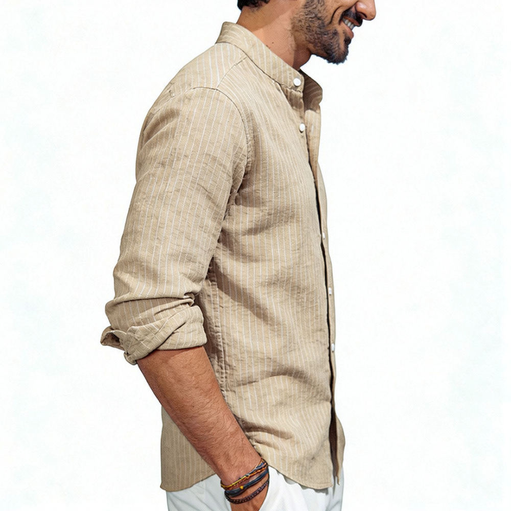 เสื้อเชิ้ตผ้าลินินสำหรับผู้ชาย - Casual Loose Linen Shirt Dress บทวิจารณ์และราคา