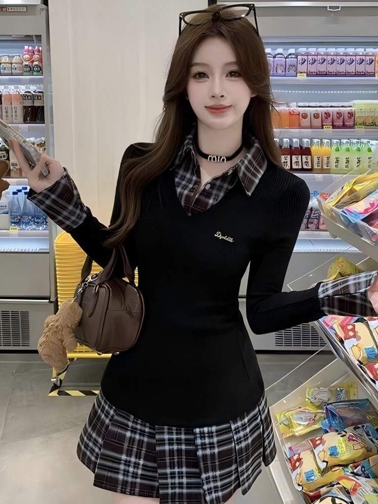 เดรสเชิ้ตทรงเอ แขนยาว ลายพิมพ์ - Korean Style A Line Shirt Dress บทวิจารณ์และราคา