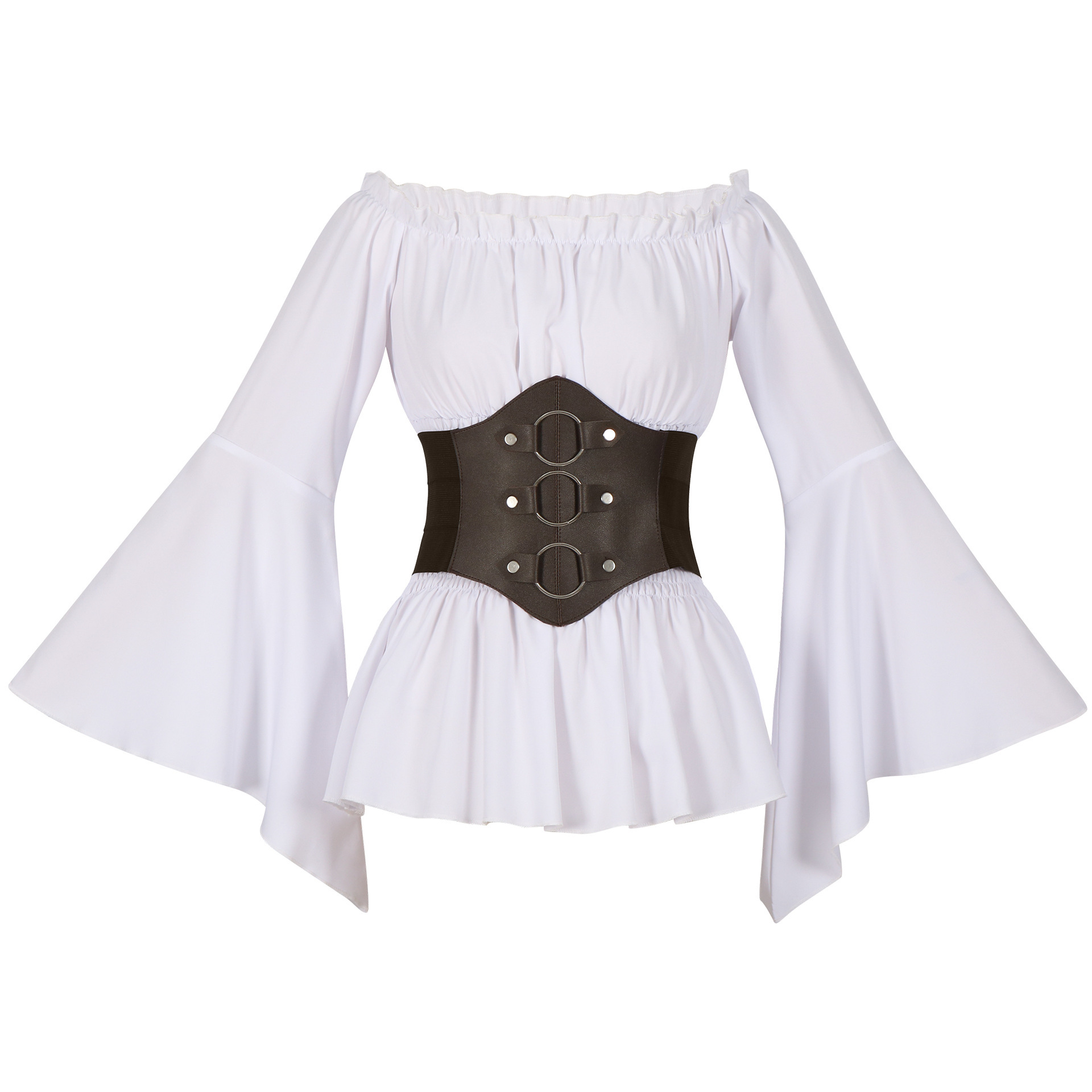 เสื้อคอร์เซ็ตสไตล์โจรสลัดยุคกล - Tops บทวิจารณ์และราคา