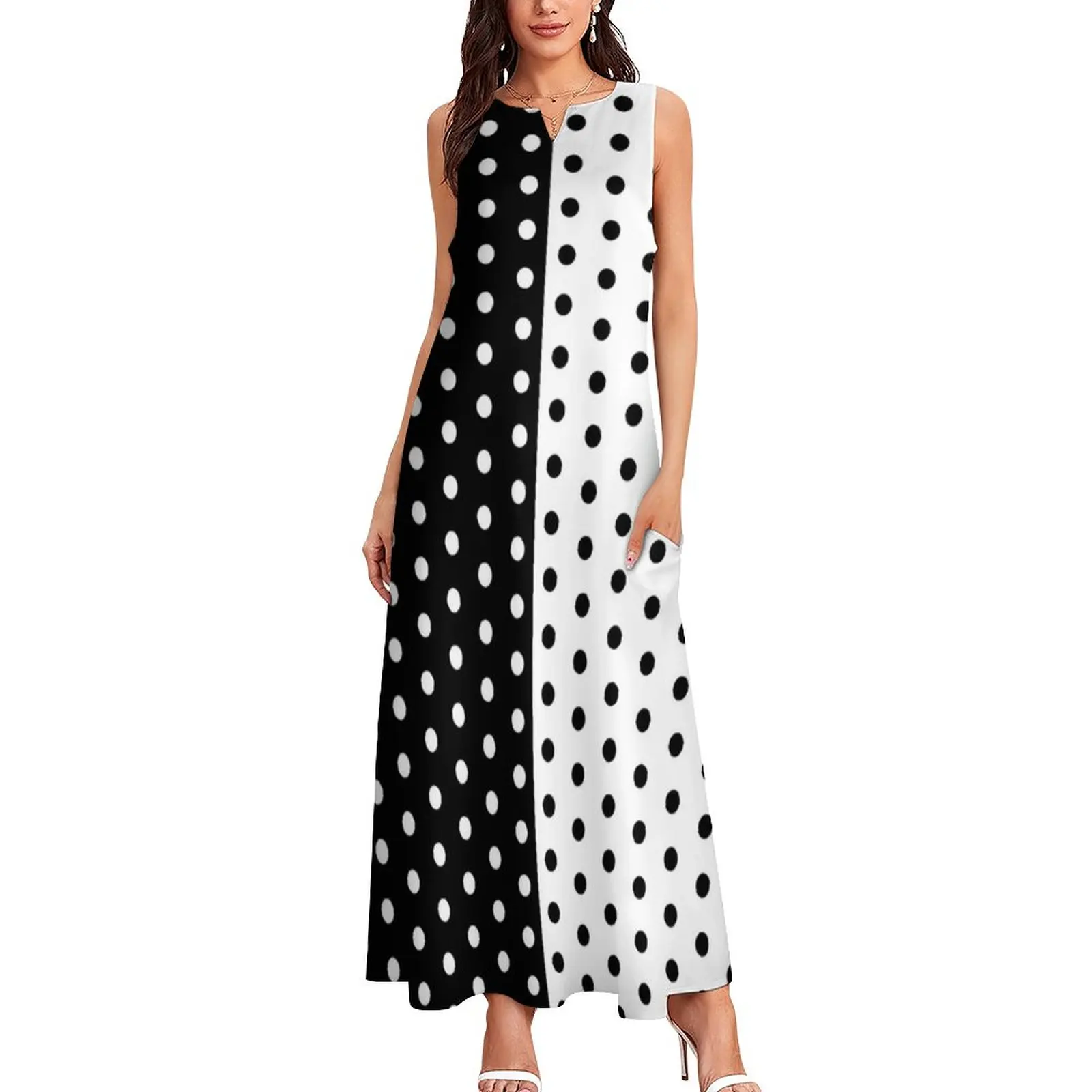 Retro Two Tone ชุดฤดูใบไม้ผลิส - Boho Summer Beach Maxi Dress บทวิจารณ์และราคา